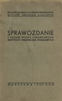 Sprawozdanie z badań stanu finansowego instytucyj ubezpieczeń społecznych