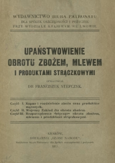 Upaństwowienie obrotu zbożem, mlewem i produktami strączkowymi