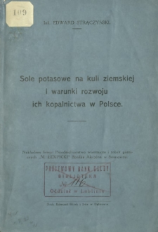 Sole potasowe na kuli ziemskiej i warunki rozwoju ich kopalnictwa w Polsce