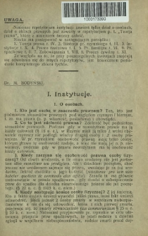 Instytucje prawa rzymskiego ; Proces cywilny rzymski : w zarysie na podstawie wykładów uniwersyteckich i dzieł systematycznych