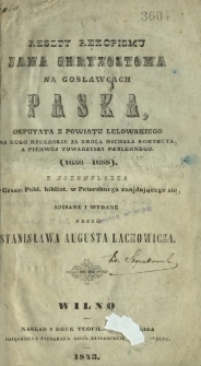 Reszty rękopismu Jana Chryzostoma na Gosławcach Paska