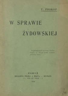W sprawie żydowskiej