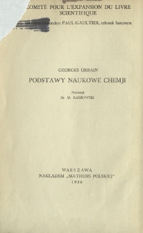 Podstawy naukowe chemji