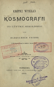 Kr&oacute;tki wykład kosmografii do użytku szkolnego