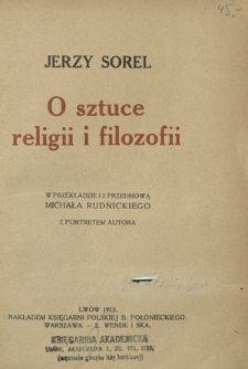 O sztuce, religii i filozofii