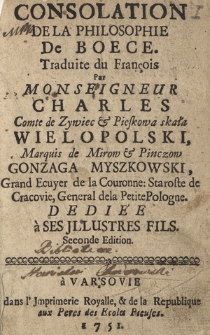 Consolation De La Philosophie De Boece