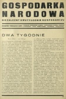 Gospodarka Narodowa : niezależny dwutygodnik gospodarczy. [R. 1, nr 3 (15 kwietnia 1931)]