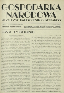 Gospodarka Narodowa : niezależny dwutygodnik gospodarczy. [R. 2, nr 3 (1 lutego 1932)]