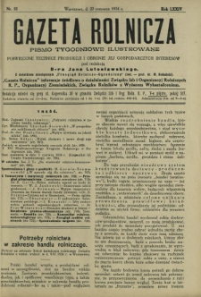 Gazeta Rolnicza : pismo tygodniowe ilustrowane. R. 74, nr 25 (22 czerwca 1934)