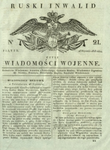Ruski Inwalid czyli wiadomości wojenne. 1818, nr 21 (25 stycznia)