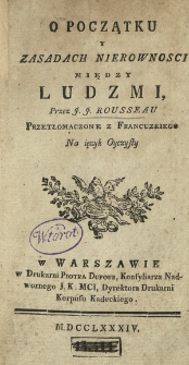 O Początku Y Zasadach Nierownosci Między Ludzmi