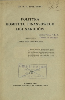Polityka Komitetu Finansowego Ligi Narod&oacute;w