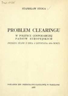 Problem clearingu w polityce gospodarczej państw europejskich