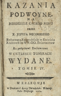 Kazania Podwoyne Na Niedziele Całego Roku. T. 4