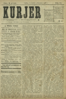 Kurjer / redaktor i wydawca Stanisław Korczak. - R. 3, nr 83 (9 kwietnia 1908)