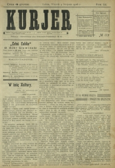 Kurjer / redaktor i wydawca Stanisław Korczak. - R. 3, nr 175 (4 sierpnia 1908)