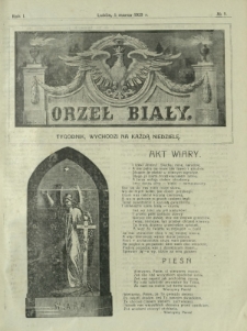 Orzeł Biały : tygodnik, wychodzi na każdą niedzielę. - R. 1, nr 9 (1 marca 1925)