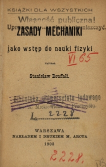Zasady mechaniki jako wstęp do nauki fizyki