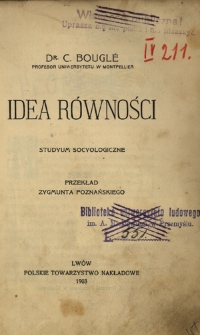 Idea równości : studyum socyologiczne