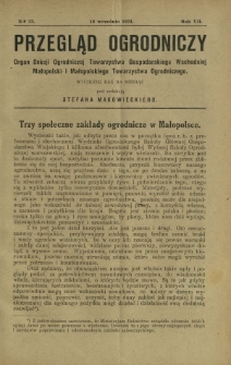 Przegląd Ogrodniczy : organ Małopolskiego Towarzystwa Ogrodniczego i Sekcji Ogrodniczej Towarzystwa Gospodarskiego Wsch. Małopolski R. 7, Nr 12 (16 września 1923)