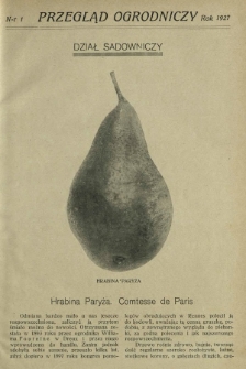 Przegląd Ogrodniczy R. 10, Nr 1 (1927)