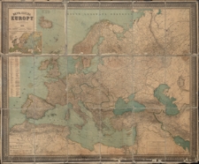 Mappa ogólna Europy w 9-ciu częściach wykonana według najnowszych źródeł z siecią kolejową uzupełnioną do 1896 roku