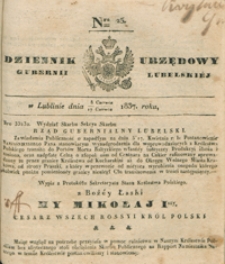 Dziennik Urzędowy Gubernii Lubelskiey 1837, Nr 25 (5/17 czerw.)