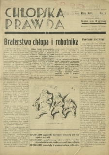 Chłopska Prawda. R. 14, nr 1 (15 stycznia 1938)