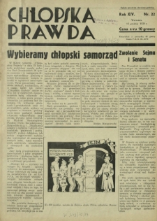 Chłopska Prawda. R. 14, nr 22 (15 grudnia 1938)