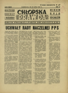 Chłopska Prawda : organ Polskiej Partii Socjalistycznej. R. 23, nr 23 (20-27 lipca 1947)