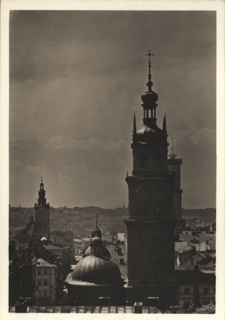 Lwów. Cerkiew woloska na tle miasta