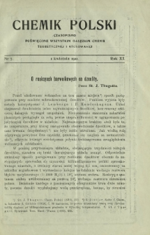 Chemik Polski : czasopismo poświęcone wszystkim gałęziom chemii teoretycznej i stosowanej / red.i wyd. Bol. Miklaszewski. R. 11, nr 7 (1 kwietnia 1911)