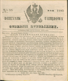 Dziennik Urzędowy Gubernii Lubelskiey 1843, Nr 33 (7/19 sierp.)