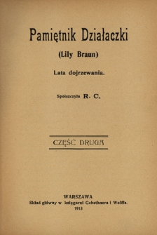 Pamiętnik Działaczki : lata dojrzewania. Cz. 2