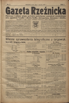 Gazeta Rzeźnicka : pierwsze i jedyne pismo polskie poświęcone zawodowi rzeźnickiemu oraz sprawom handlu i chowu bydła, nierogacizny, dziczyzny i drobiu / [red. Teodor Bobowski]. R. 1, Nr 2 (7 stycznia 1914)