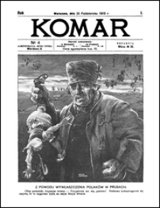 Komar / redaktor i wydawca Antoni Orłowski (Krogulec). R. 1, nr 4 (25 października 1912)