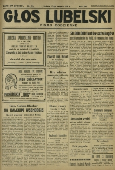 Głos Lubelski : pismo codzienne. R. 16, nr 223 (17 sierpnia 1929)