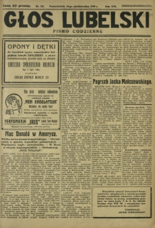 Głos Lubelski : pismo codzienne. R. 16, nr 281 (14 października 1929)