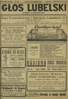 Głos Lubelski : pismo codzienne. R. 16, nr 308 (10 listopada 1929)