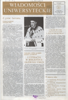 Wiadomości Uniwersyteckie / Uniwersytet Marii Curie-Skłodowskiej R. 2, nr 8=15 (listopad 1992)