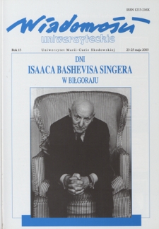 Wiadomości Uniwersyteckie : miesięcznik / Uniwersytet Marii Curie-Skłodowskiej R. 13 (23-25 maja 2003), numer specjalny
