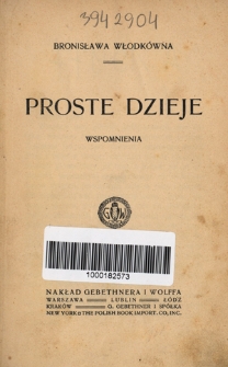 Proste dzieje : wspomnienia