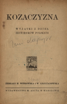 Kozaczyzna : wyjątki z dzieł historyków polskich