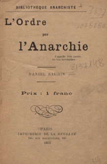 L'ordre par l'anarchie