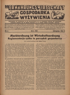 Die Ernährungswirtschaft t = Gospodarka Wyżywienia. Jg. 2, nr 6 (20.03.1942)
