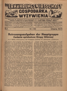 Die Ernährungswirtschaft t = Gospodarka Wyżywienia. Jg. 2, nr 8 (20.04.1942)