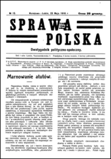 Sprawa Polska : dwutygodnik polityczno-społeczny. No 14 (7 maja 1916)