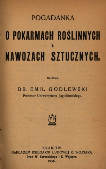 Pogadanka o pokarmach roślinnych i nawozach sztucznych