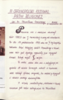 III Ogólnopolski Festiwal Pieśni Religijnej [...], Rumia, 19.10.1991 r.