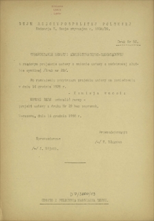 Sprawozdanie Komisji Administracyjno-Samorządowej o rządowym projekcie ustawy o zmianie ustawy o państwowej służbie cywilnej (druk nr 29). Druk Nr 50 [Dodatek do] : Sprawozdanie Stenograficzne z ... Posiedzenia Sejmu Rzeczypospolitej z dnia ... (V Kadencja 1938-1939)